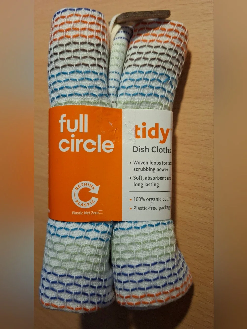 Full Circle Tidy Multicolored Cotton Dish Cloth 3pk
